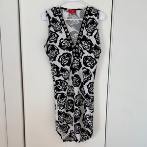 Black and White Floral Mini Dress